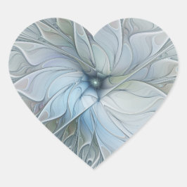 Pegatina En Forma De Corazón Elegant Beauty Modern Abstract Fractal Art Flower