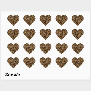 Pegatina En Forma De Corazón Elegant Brown Leopard Spots Wild Animal Glam