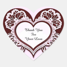 Pegatina En Forma De Corazón Elegant Heart Card With Red Roses