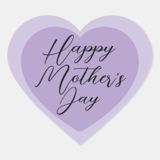 Pegatina En Forma De Corazón Elegant Purple Happy Mother's Day