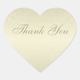 Pegatina En Forma De Corazón Elegante Boda del corazón del oro Gracias