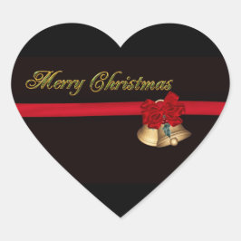 Pegatina En Forma De Corazón Elegante Feliz Navidad