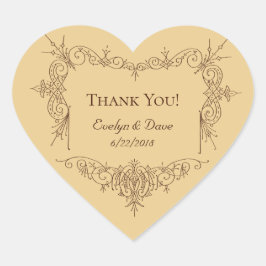 Pegatina En Forma De Corazón Elegante gracias parejas Personalizados textos CC0