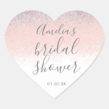Elegante lluvia de boda Faux Ombré Glitter Rosa  