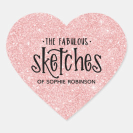 Pegatina En Forma De Corazón Elegante negocio de artistas Purpurinas de chicas 