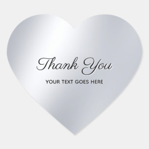 Pegatina En Forma De Corazón Elegante Plantilla de Texto Personalizado Gracias 