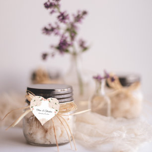 Pegatina En Forma De Corazón Elegante romántico Boda de flores rosadas de Rubor