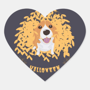 Pegatina En Forma De Corazón Elegante simple Cute mi perro y halloween