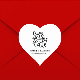 Pegatina En Forma De Corazón Elegante y Limpio Aviso de Boda Personalizado para