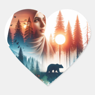 Pegatina En Forma De Corazón Elijo al Oso