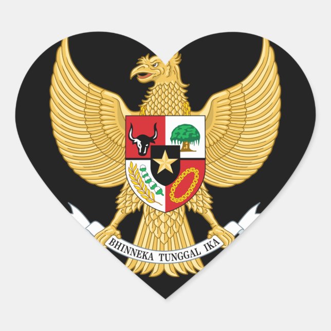 Pegatina En Forma De Corazón emblema de indonesia (Anverso)
