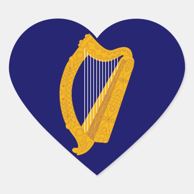 Pegatina En Forma De Corazón emblema de irlanda (Anverso)