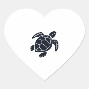 Pegatina En Forma De Corazón Emblema de logotipo de tortuga tortuga de orejas r