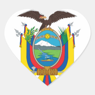 Pegatina En Forma De Corazón emblema ecuador