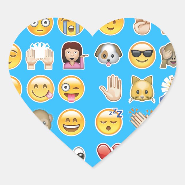 Pegatina En Forma De Corazón emoji azul (Anverso)