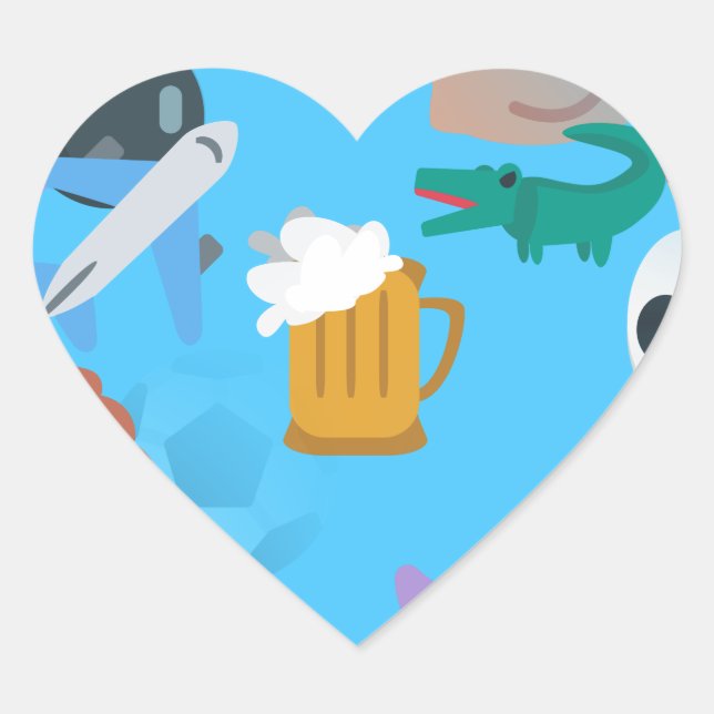 Pegatina En Forma De Corazón emoji de niños (Anverso)