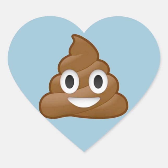 Pegatina En Forma De Corazón Emoji de poop (Anverso)