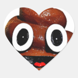 Pegatina En Forma De Corazón emoji de poop graciosa
