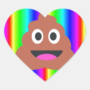 Pegatina En Forma De Corazón emoji de popó arco iris