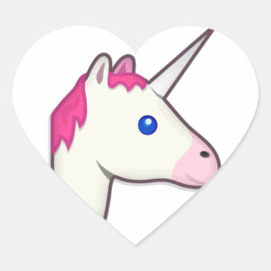 Pegatina En Forma De Corazón emoji de unicornio
