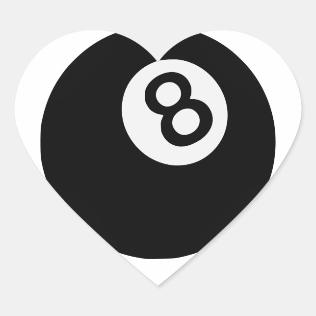 Pegatina En Forma De Corazón emoji ocho bolas (Anverso)