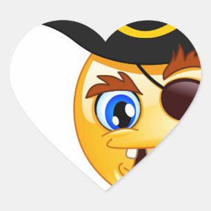 Pegatina En Forma De Corazón emoji pirata