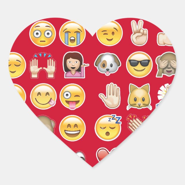 Pegatina En Forma De Corazón emoji roja (Anverso)