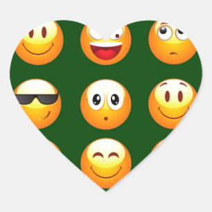 Pegatina En Forma De Corazón emoji verde oscuro