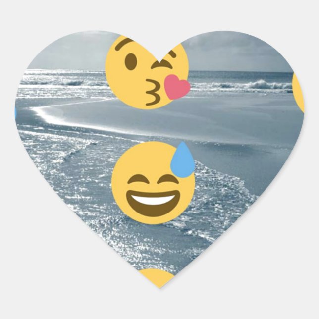 Pegatina En Forma De Corazón Emojis (Anverso)