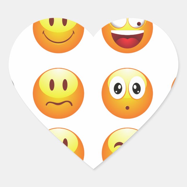 Pegatina En Forma De Corazón emojis (Anverso)