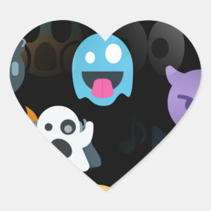 Pegatina En Forma De Corazón emojis de halloween