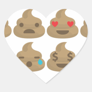 Pegatina En Forma De Corazón emojis de poop