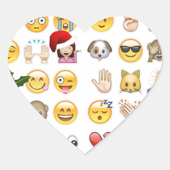Pegatina En Forma De Corazón emojis navidades (Anverso)