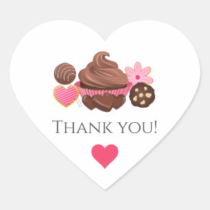 Pegatina En Forma De Corazón Empaquetado de agradecimiento para repostería
