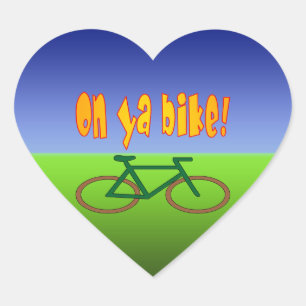 Pegatina En Forma De Corazón ¡En la bici de Ya! El ciclo va las emisiones cero