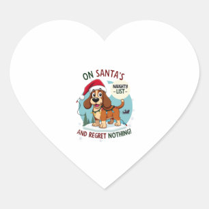 Pegatina En Forma De Corazón En la lista de traviesos de Santa Regret Nothing B