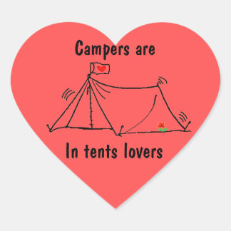 Pegatina En Forma De Corazón En tiendas, los amantes del camping Pun
