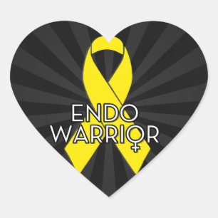 Pegatina En Forma De Corazón Endo Warrior Endometriosis Conciencia Cinta Amaril