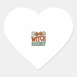 Pegatina En Forma De Corazón Energía de Bruja Buena Diseño Vector Vintage de Ha