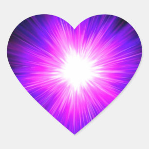 Pegatina En Forma De Corazón Energía divina del reiki curativo púrpura de la