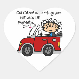 Pegatina En Forma De Corazón Enfermedad del coche humorístico