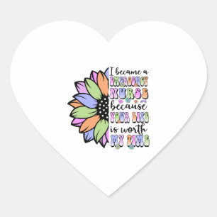 Pegatina En Forma De Corazón Enfermera de emergencia me convertí en