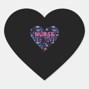Pegatina En Forma De Corazón Enfermera de Enfermería RN para Enfermeras Inspira