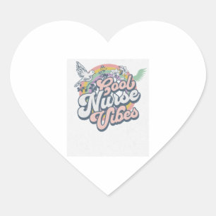 Pegatina En Forma De Corazón Enfermera de Guay Vibes, camiseta divertida de enf