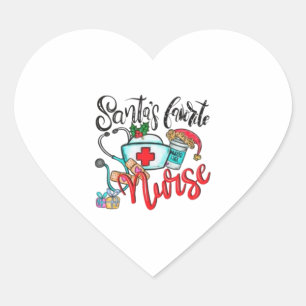 Pegatina En Forma De Corazón enfermera favorita de santas 1