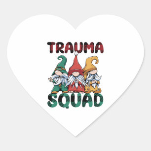 Pegatina En Forma De Corazón Enfermería de emergencia de Trauma Squad Gnomes