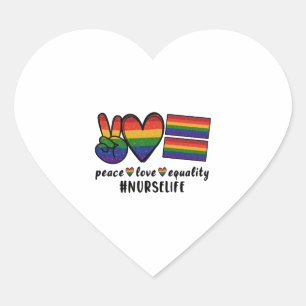 Pegatina En Forma De Corazón Enfermería LGBT para la igualdad de amor por la pa