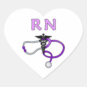 Pegatina En Forma De Corazón Enfermería RN Stethoscope