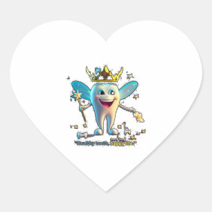 Pegatina En Forma De Corazón Enfermero dental dentista. Parte superior