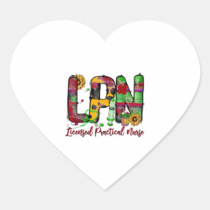 Pegatina En Forma De Corazón Enfermero práctico con licencia de LPN